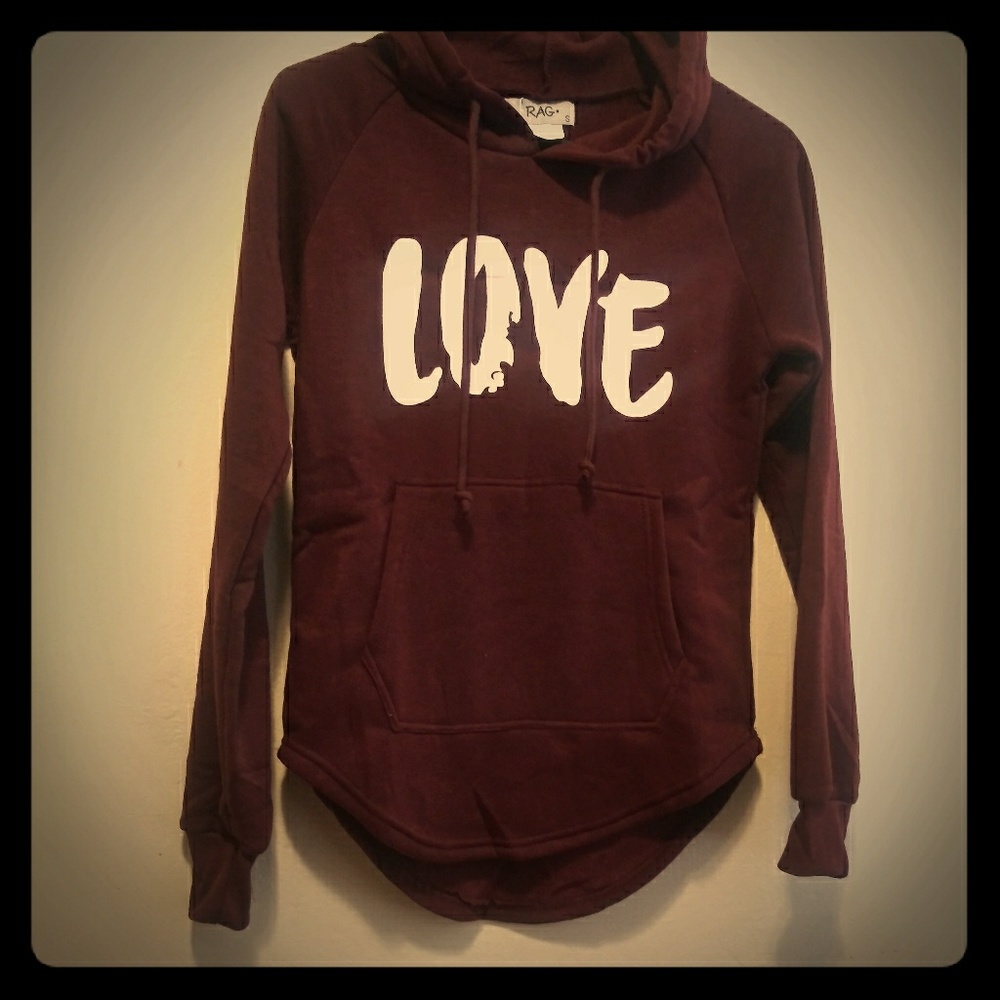 Love pull over hoodie